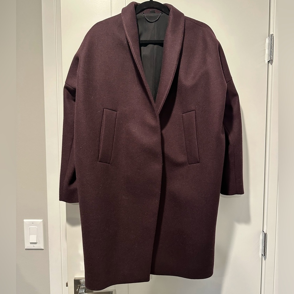 AllSaints Women’s M Purple Long Coat